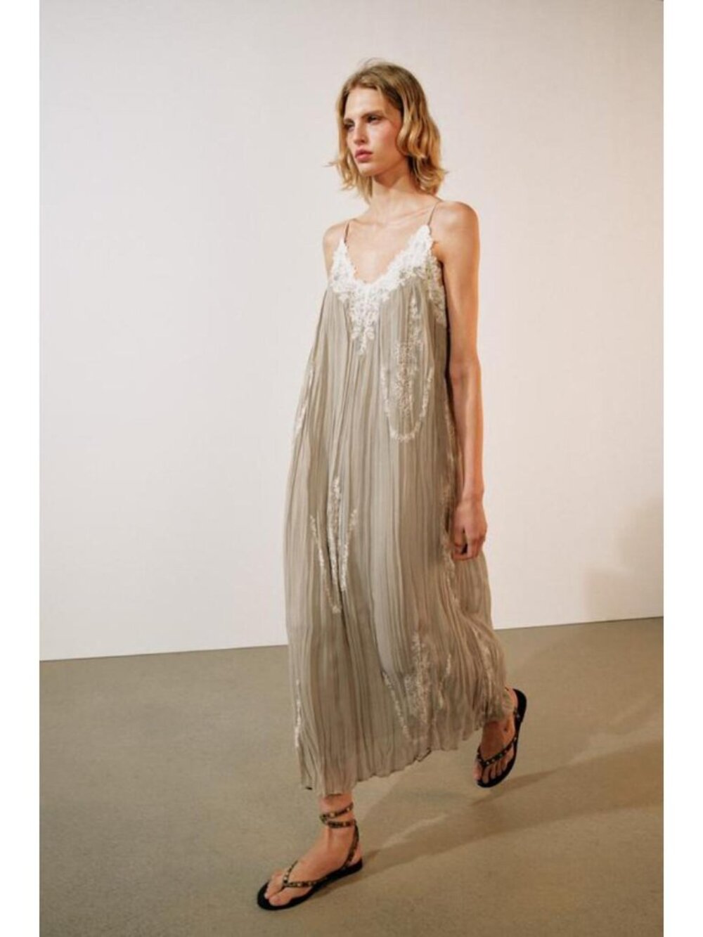 ZARA ZW COLLECTION EMBROIDERED MAXI DRESS